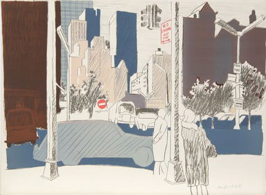 Fairfield Porter, untitled (New York City), Lithograph