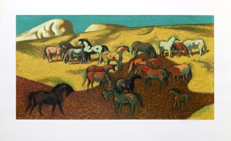 Millard Owen Sheets, Brood Mare Pasture, Lithograph