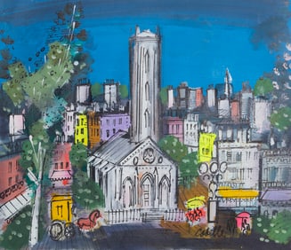 Charles Cobelle, Parisian Church 2, Acrylic on canvas