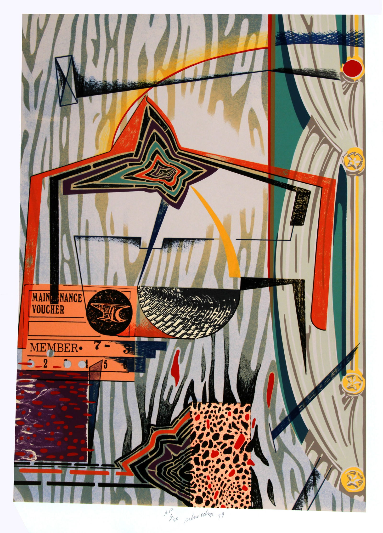 William Schwedler, Ready Answer, Screenprint: Artist: William Schwedler, American (1942 - 1982) Title: Ready Answer Year: 1979 Medium: Screenprint, signed and numbered in pencil Edition: AP 50 Image Size: 34 x 24 inches Size: 37.5 in. x 26 in. (9