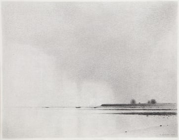 Gunnar Norrman, Regenholm, Charcoal Drawing on Paper
