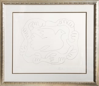 After Pablo Picasso, Etudes de Mains et Colombe, Lithograph on Arches