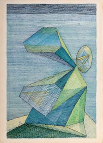 Benjamin Benno, Fetiche (The Message Fountain), Colored ink on paper