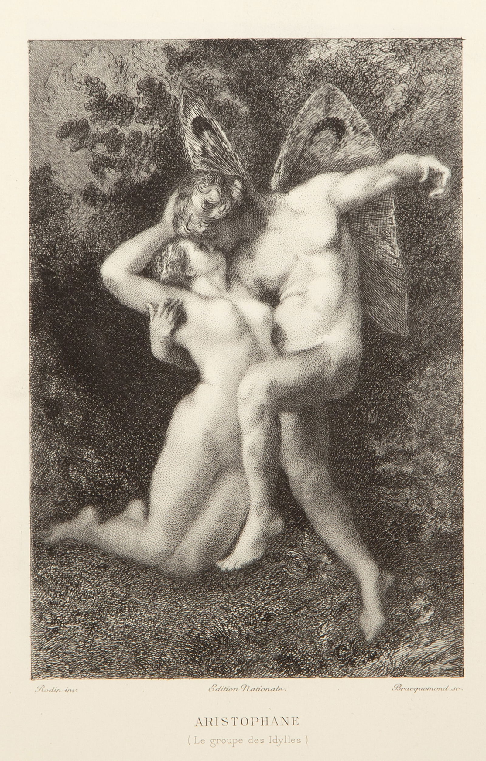 After Auguste Rodin, Aristophane, Etching on BFK Rives (1 of 4)