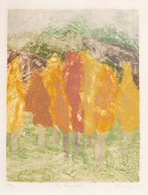 Ruth Kerkovius, Those Glowing Poplars, Intaglio Etching