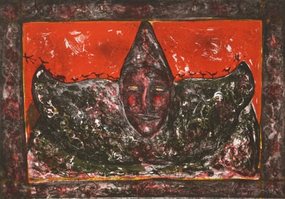 Alejandro Colunga, Payaso (Red), Lithograph on Arches