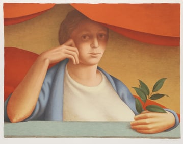 George Tooker, Woman with a Sprig of Laurel, Lithograph