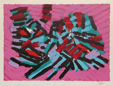 Karel Appel, About A Cat, Lithograph on Japon