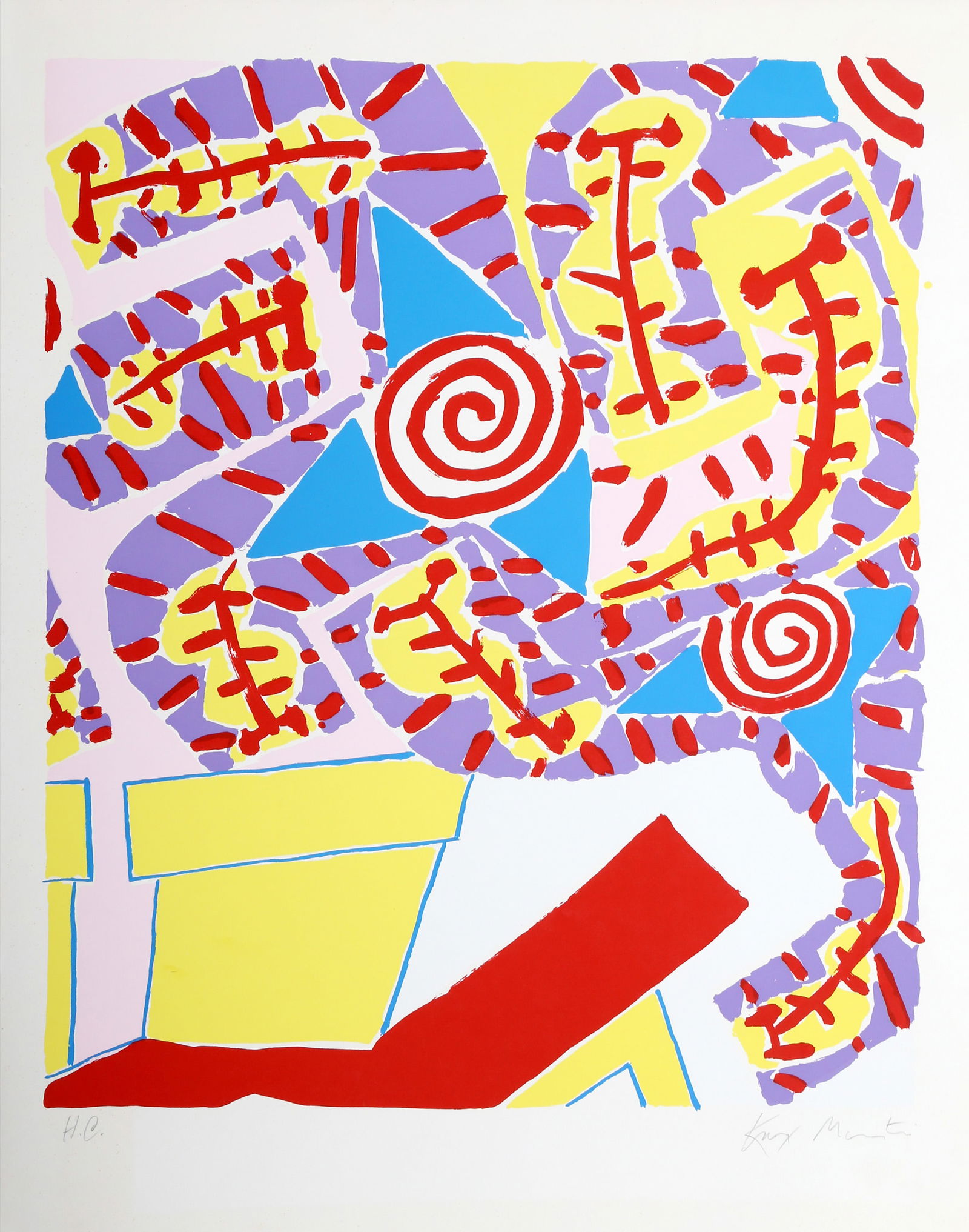 Knox Martin, Flowers 4, Screenprint on Heavy Hand-Made Paper (1 of 5)