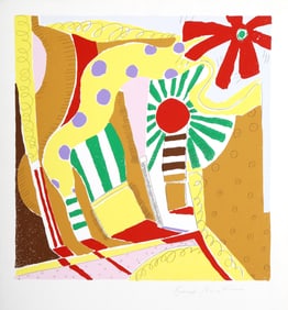 Knox Martin, Flowers 5, Screenprint on Heavy Hand-Made Paper