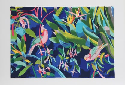 Linda Bastian, Rose Breasted Cockatoos, Screenprint