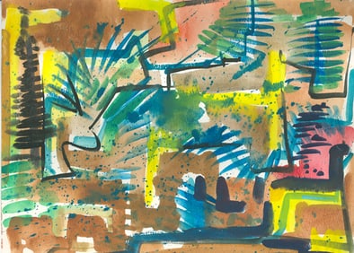 Harold Wallerstein, Abstract Forest, Watercolor on Paper