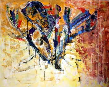 Tadas Zaicikas, Theatre of Masks, Acrylic on Canvas