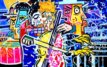 Gi-Yong Jang, Music Together (Jazz), Acrylic on Canvas