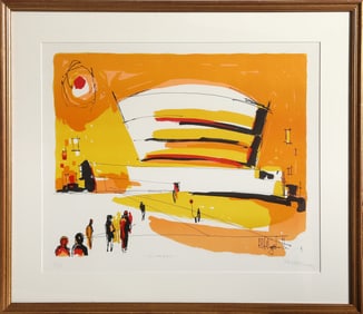 Alvin Carl Hollingsworth, Guggenheim in Yellow, Lithograph