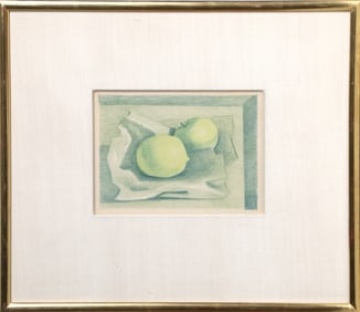 Alice Tenney, Apple and Lemon, Color Pencil on Paper