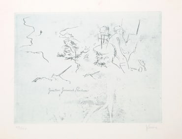 Jack Levine, V from Dreigroschenfilm, Soft Ground Etching