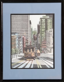 Mark Monsarrat, San Francisco Trolley Cars, Lithograph