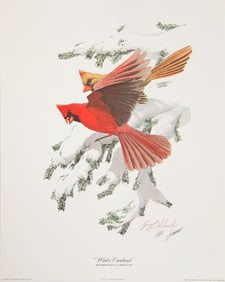 Guy Coheleach, Winter Cardinals, Lithograph
