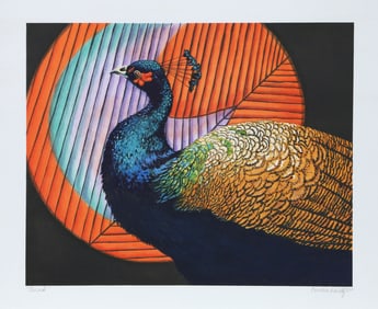 Caroline Schultz, Peacock, Lithograph