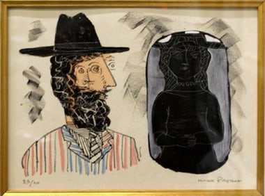 Max Papart, A Rabbi, Lithograph