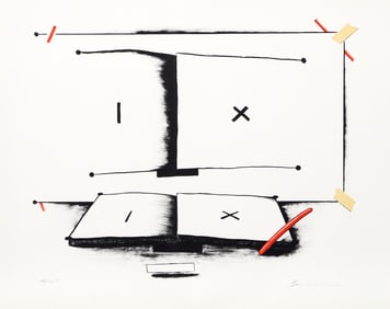 Marshall Borris, Minimalist Book and Plan, Lithograph