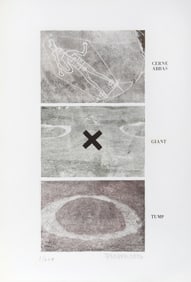Joe Tilson, Cerne, Giant, Tump from Wessex Portfolio, Etching