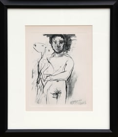 After Pablo Picasso, Man and Goat, Plate 3, Pochoir on Lana Paper