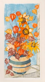 Jeanin Kostia-Blancheteau, Vase of Flowers, Lithograph