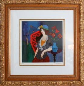 Itzchak Tarkay, Time to Relax, Screenprint
