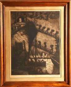 Benito Quinquela Martin, Descarga, Etching