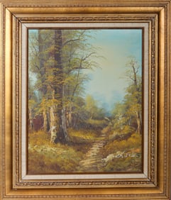 Church, Path, Oil on Canvas