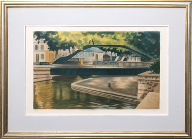 Laurent Marcel Salinas, Le Canal Saint-Martin, Lithograph