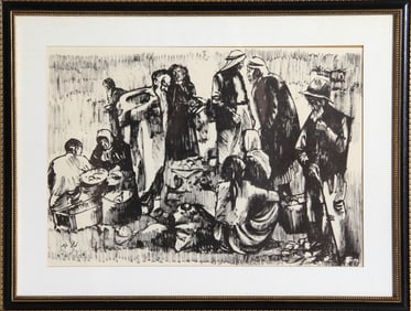 Moshe Gat, Gathering, Lithograph