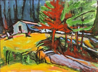 Alfred Sandford, The Dorm at The Trailing Yew, Acrylic on Arches