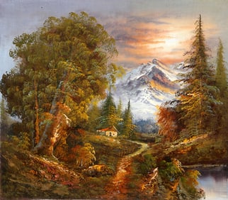 Shumu Fu, Autumn Mountain Landscape (1), Oil on Canvas
