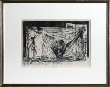 Alfredo Zalce, La Hamaca (The Hammock), Etching on paper