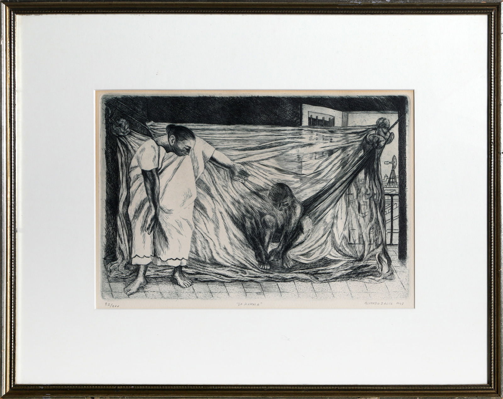 Alfredo Zalce, La Hamaca (The Hammock), Etching on paper (1 of 5)
