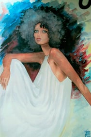 Willy Nava, Espera, Watercolor on Paper