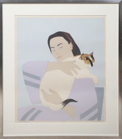Will Barnet, Woman and White Cat, Screenprint