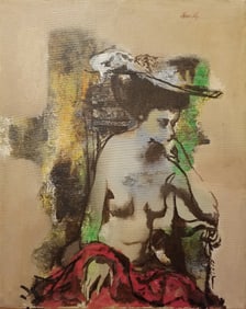 Lou Zansky, Seated Girl, Oil on Canvas