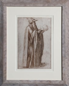 After Michelangelo, Un Filosofo from Disegni di Michelangelo, Lithograph