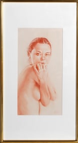 Franco Fusari, Silvia, Conte Pastel on Paper