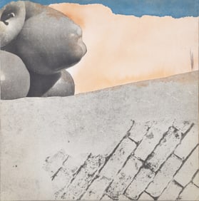 Michael Knigin, Apples and Pavers, Chromogenic print on canvas, mounted to board