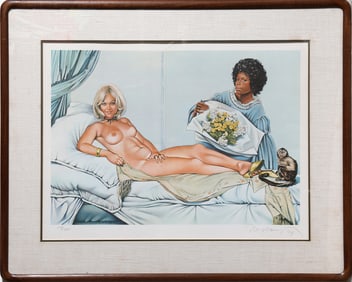 Mel Ramos, Manet's Olympia, Lithograph