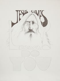 Ramon Santiago, Jesus saves Lennon, do you?, Lithograph Poster