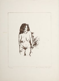 Raphael Soyer, Nude Study III, Etching