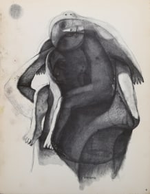 Morris Broderson, Father and Child V, Lithograph