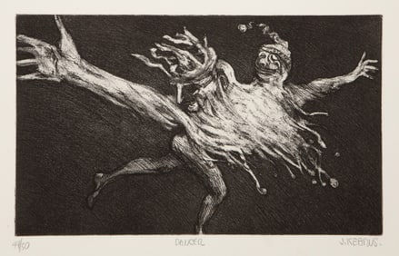 James Kearns, Dancer, Etching on Rives
