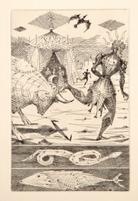 Lucien Coutaud, Le Taureau Blanc Plate VI, Etching BFK Rives